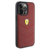 Original Handyhülle APPLE IPHONE 15 PRO MAX Ferrari Hardcase Leather Stitched Lines (FEHCP15XRDUR) rot