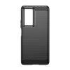 Carbon Case etui Xiaomi Poco F4 5G elastyczny silikonowy karbonowy pokrowiec czarne