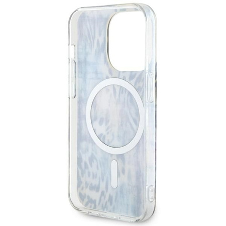 Guess GUHMP14LHLEOPWB iPhone 14 Pro 6.1" blue/blue hardcase Leopard MagSafe