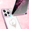 Kingxbar Wish Series case for iPhone 14 Pro Max decorated with pink crystals