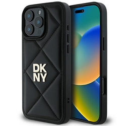 DKNY DKHCP16LPQDSLK iPhone 16 Pro 6.3" czarny/black Quilted Stack Logo