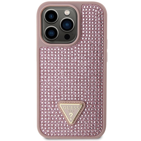 Guess GUHCP14LHDGTPP iPhone 14 Pro 6,1" rosa/rosa Hardcase Strass Dreieck