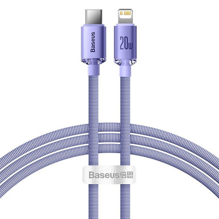 Baseus Crystal Shine Series Fast Charging Data Cable Type-C to iP 20W 1.2m Purple