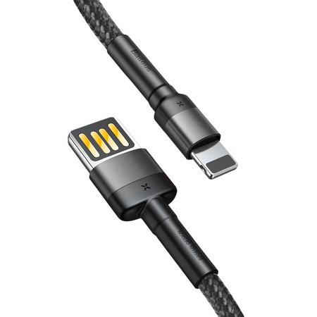 Baseus kabel Cafule USB - Lightning 2,0 m 1,5A szaro-czarny dwustronne USB