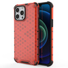 Honeycomb Case armor cover with TPU Bumper for iPhone 13 Pro Max red