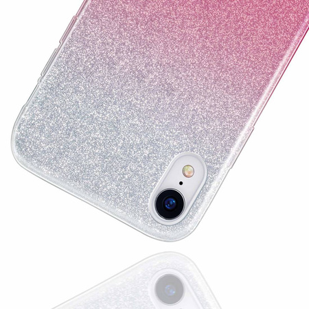 Etui XIAOMI REDMI 10 Brokat Glitter srebrno-różowe