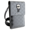 Torebka Karl Lagerfeld Saffiano Monogram Ikonik (KLWBSAKHPKG) srebrne