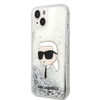 Karl Lagerfeld Liquid Glitter NFT Karl's Head - Etui iPhone 14 Plus (srebrny)