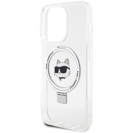 Karl Lagerfeld KLHMP15LHMRSCHH iPhone 15 Pro 6.1&quot; white/white hardcase Ring Stand Choupette Head MagSafe