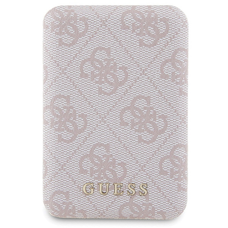 Zestaw Guess GUBPM5P15S4GEMGP iPhone 15 6.1" hardcase + Powerbank 5000mAh MagSafe różowy/pink 4G Metal Logo