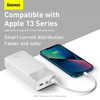 Baseus Bipow Powerbank mit Display 30000mAh 15W weiß (Overseas Edition) + USB-A - Micro USB Kabel 0,25m weiß (PPBD050202)