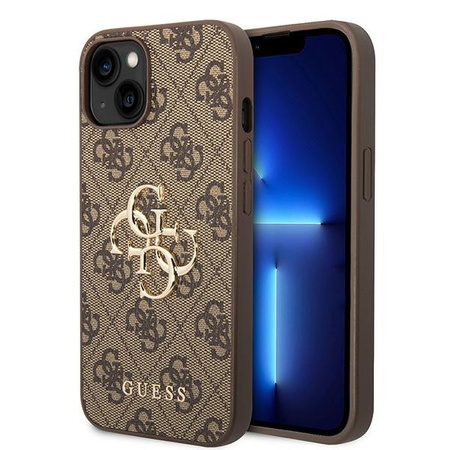 Guess GUHCP15S4GMGBR iPhone 15 6.1&quot; brown/brown hardcase 4G Big Metal Logo