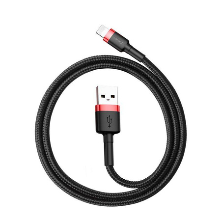 Baseus Cafule Cable - Kabel połączeniowy USB do Lightning, 2.4 A, 0.5 m (czerwony/czarny)