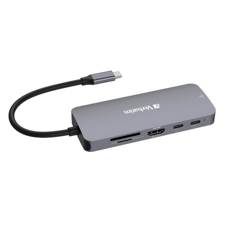 Verbatim Adapter Hub USB-C - HDMI/ 3xUSB-A/SD/microSD/2xUSB-C/Eternet aluminium/aluminum 32152