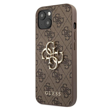 Oryginalne Etui IPHONE 13 6,1" Guess Hardcase 4G Big Metal Logo GUHCP13M4GMGBR brązowe