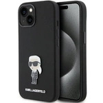 Karl Lagerfeld Silicone Ikonik Metal Pin case for iPhone 15 Plus / 14 Plus - black