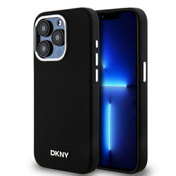 DKNY DKHMP15LSMCHLK iPhone 15 Pro 6.1" czarny/black hardcase Liquid Silicone Small Metal Logo MagSafe