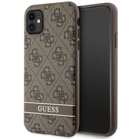 Guess GUHCN61P4SNW iPhone 11 / Xr brown/brown hardcase 4G Stripe