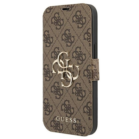 Guess etui do iPhone 13 Pro / 13 6,1&quot; GUBKP13L4GMGBR brązowy book case 4G Big Metal Logo