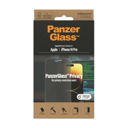 Szkło Hartowane IPHONE 14 PRO PanzerGlass Classic Fit Screen Protection Antibacterial (P2768)