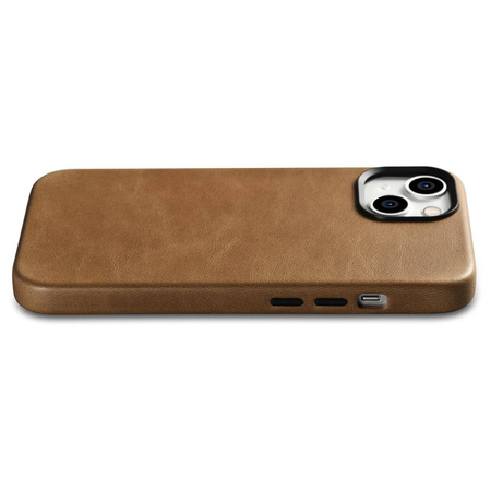 iCarer Case Leather genuine leather case for iPhone 14 Plus braun (WMI14220703-TN) (MagSafe compatible)