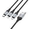 HOCO kabel 3w1 USB A do Lightning / Micro USB / Typ C 2,4A X102 1 m czarny