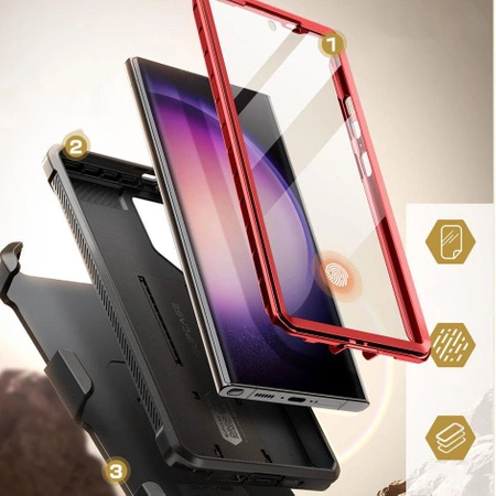 Unicorn Beetle Pro Supcase Hülle für Samsung Galaxy S24 Ultra - rot