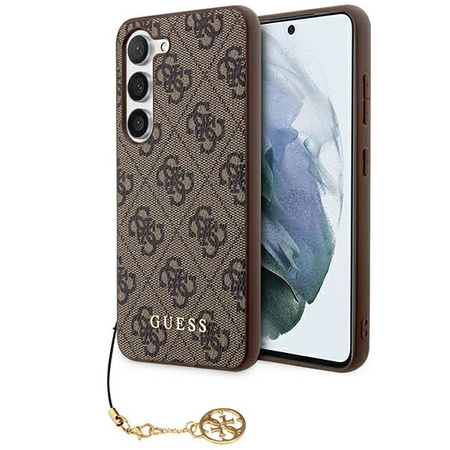 Oryginalne Etui GUESS hardcase 4G Charms Collection GUHCSA35GF4GBR do Samsung Galaxy A35 brązowy