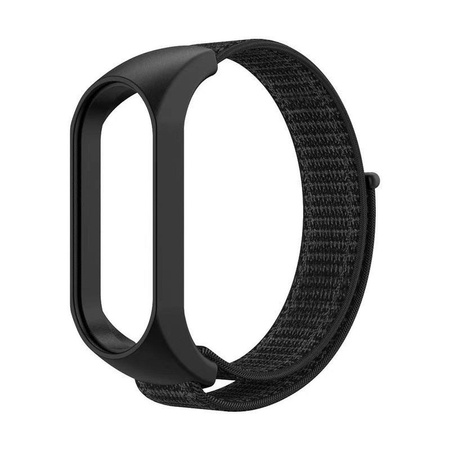 Pasek / opaska nylonowa do smart band Xiaomi Mi Band 5 / 6 / 7 czarna (05)