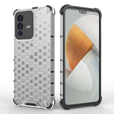 Honeycomb etui pancerny pokrowiec z żelową ramką Vivo V23 5G przezroczysty