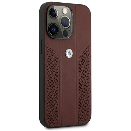 Etui BMW BMHCP13LRSPPR iPhone 13 Pro/13 6,1" czerwony/red hardcase Leather Curve Perforate