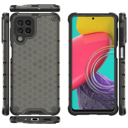 Honeycomb case armored cover with a gel frame for Samsung Galaxy M53 5G black