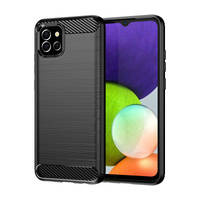 Carbon Case Flexibel Handyhülle TPU Schutzhülle für Samsung A03S EU (166.5) schwarz