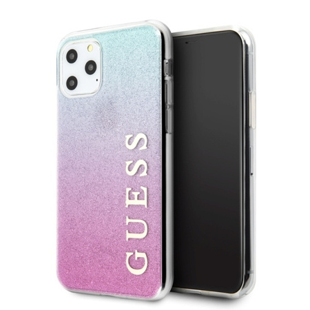 Etui Guess GUHCN65PCUGLPBL iPhone 11 Pro Max różowo-niebieski/pink blue hard case Glitter Gradient