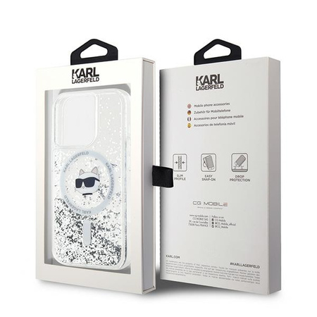 Karl Lagerfeld KLHMP14XLGCHSGH iPhone 14 Pro Max 6.7" hardcase transparent Liquid Glitter Choupette Head Magsafe