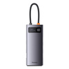 Baseus Metal Gleam Series stacja dokująca HUB 7 w 1 USB Typ C - 1 x HDMI / 1 x VGA / 3 x USB 3.2 Gen. 1 / 1 x Power Delivery / 1 x RJ-45 Ethernet szary (WKWG040013)