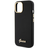 Guess Silicone Script Metal Logo &amp; Frame case for iPhone 15 - black