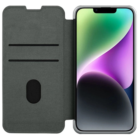 Nillkin Qin Cloth Pro Case Schutzhülle für iPhone 14, Kamera-Abdeckung, Holster-Abdeckung, Klapphülle, Grau