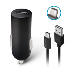 Forever ładowarka samochodowa M02 1x USB 1A czarna + kabel USB-C