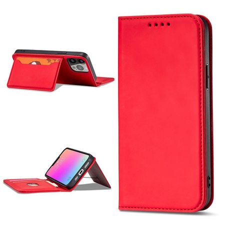 Magnet Card Case for Samsung Galaxy S23 flip cover wallet stand red