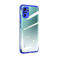 Clear Color Silikon Gel Electroplating frame Handyhülle Schutzhülle für Xiaomi Redmi Note 10 5G / Poco M3 Pro blau