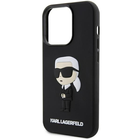 Karl Lagerfeld KLHCP14L3DRKINK iPhone 14 Pro 6.1" black/black hardcase Rubber Ikonik 3D