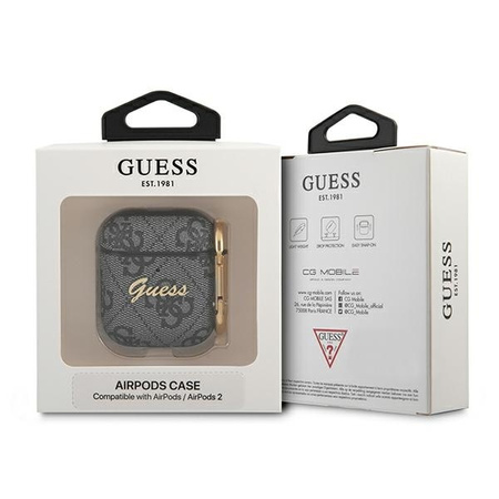 Guess GUA24GSMK AirPods cover szary/grey 4G Script Metal Collection