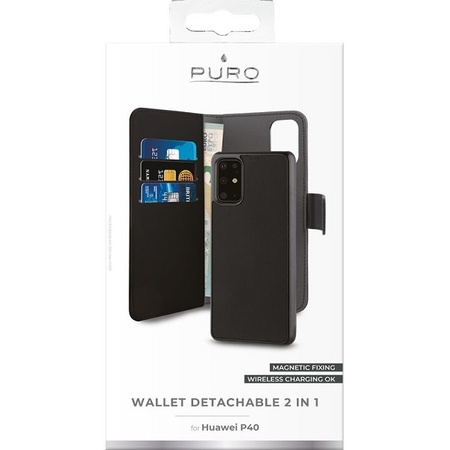 PURO Wallet Detachable - Etui 2w1 Huawei P40 (czarny)