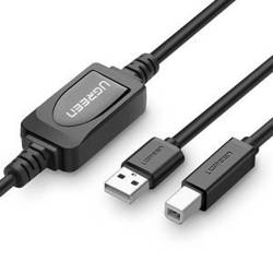 Aktywny kabel USB 2.0 A-B UGREEN US122 do drukarki, 15m (czarny)