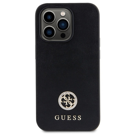 Original Case IPHONE 13 PRO Guess 4G Strass Metal Logo (GUHCP13LPS4DGPK) black