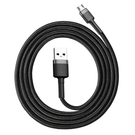 Baseus Cafule Cable - Dwustronny kabel połączeniowy micro USB na USB QC 3.0, 2.4 A, 1 m (szary/czarny)