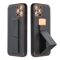 Futerał LEATHER Case Kickstand do XIAOMI Redmi 13C czarny