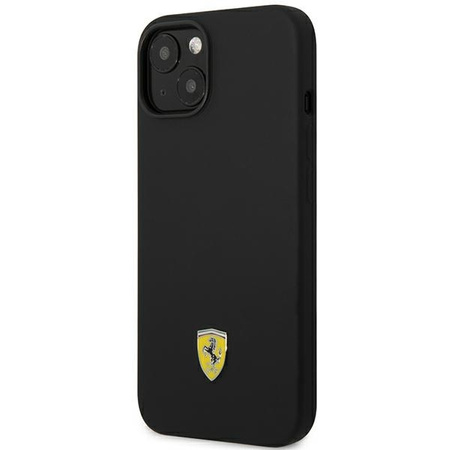 Original Case IPHONE 14 PLUS Ferrari Hardcase Silicone Metal Logo black