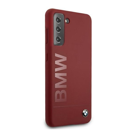 Etui BMW BMHCS21MSLBLRE S21+ G996 czerwony/red hardcase Silicone Signature Logo